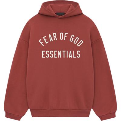 Fear of God Essentials Sudadera con capucha de forro polar Crimson para hombre Tops Rojo 192HO246256F