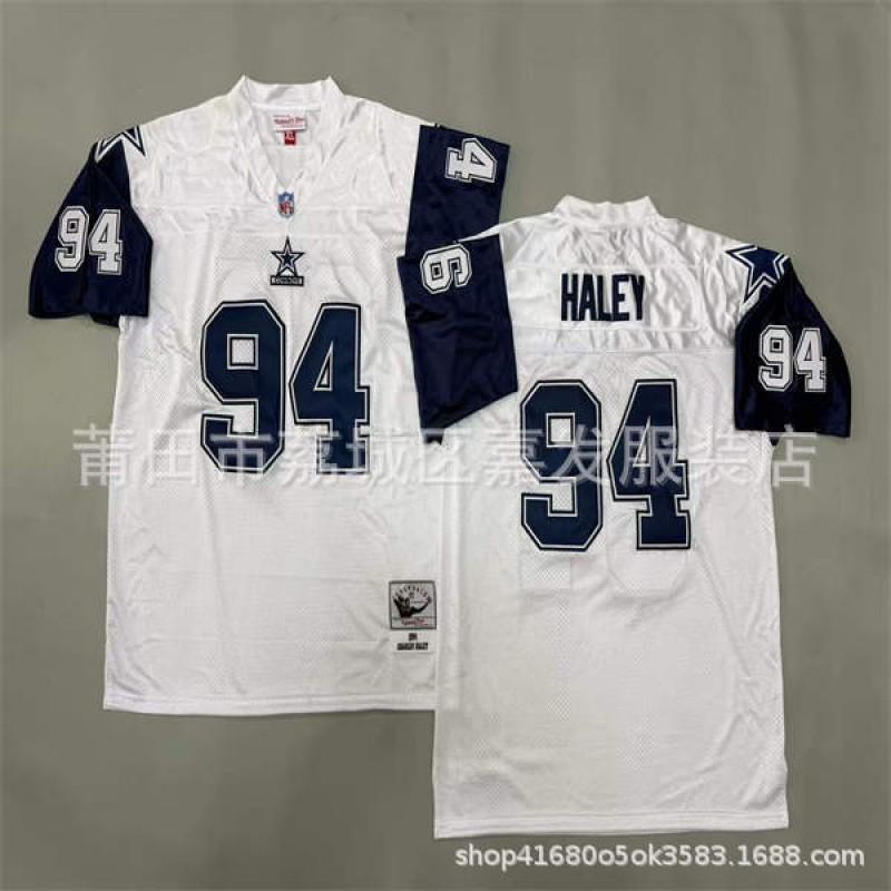 Camiseta de Fútbol Retro NFL Dallas Cowboys para Hombre de Algodón Bordada Camisa Deportiva del Equipo Ropa para Aficionados