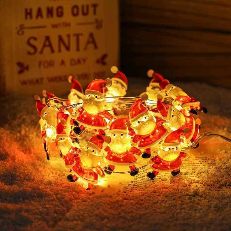 Christmas Decorative String Lights: Copper Wire Snowman, Santa Claus, Tree