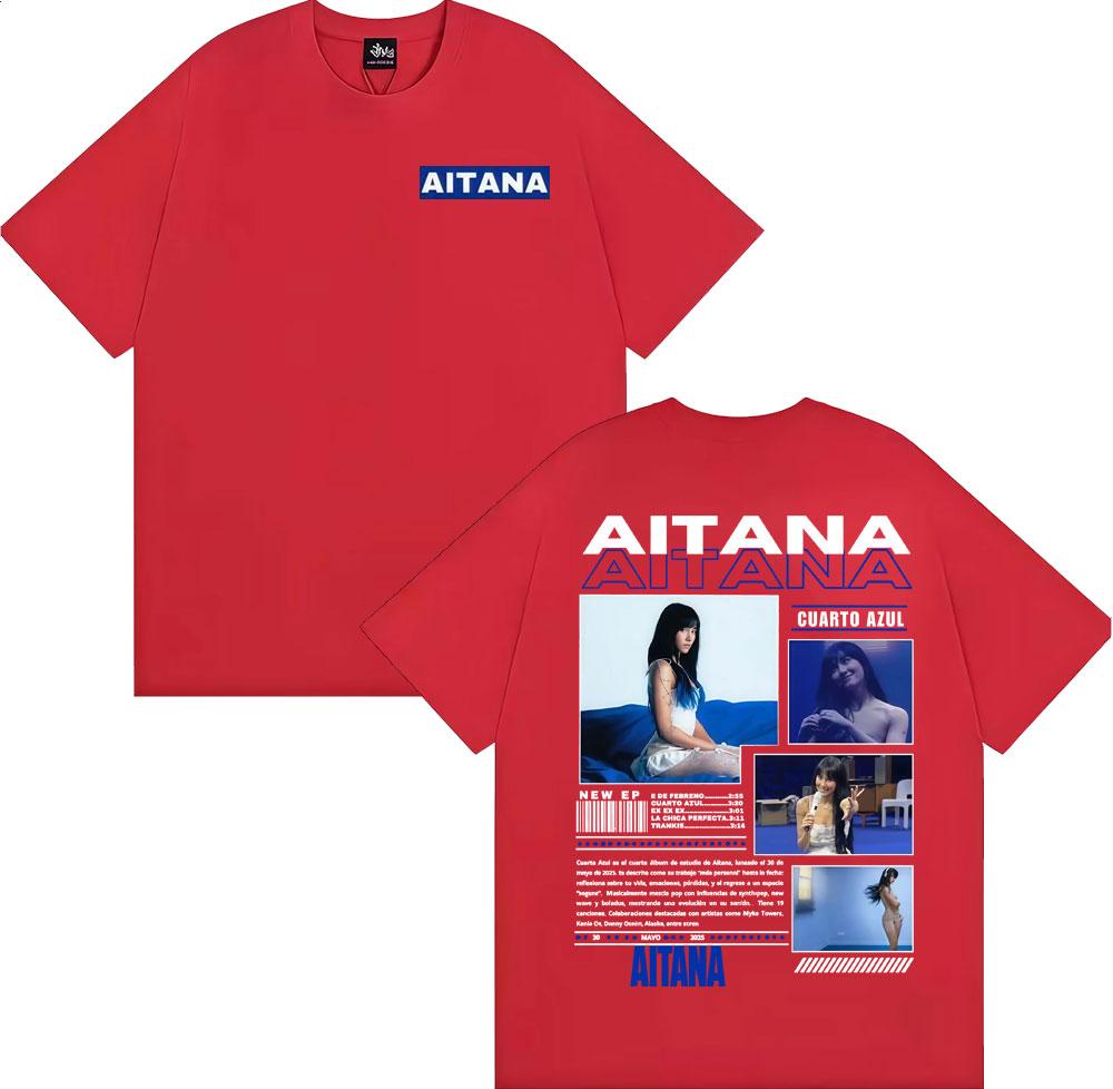 

Singer Aitana Cuarto Azul Album 2025 Tour T Shirt Unisex Womens Fashion Aesthetic Short Sleeve Tshirts Casual 100 Cotton Tshirt S