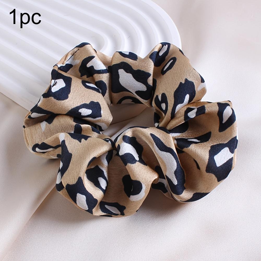 

1pc Soft Elegant Leopard Print Chiffon Scrunchie Hair Tie Lightweight Hair Accessories for Women 1pc хакі
