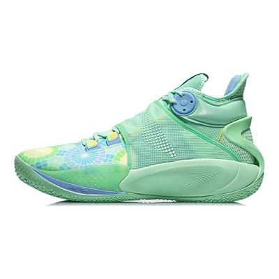 Li Ning Sonic 9 Rebound Wear-Resistant Mid-Top Basketball Shoes Men Sneakers Light-Mint-Green ABAR011-E