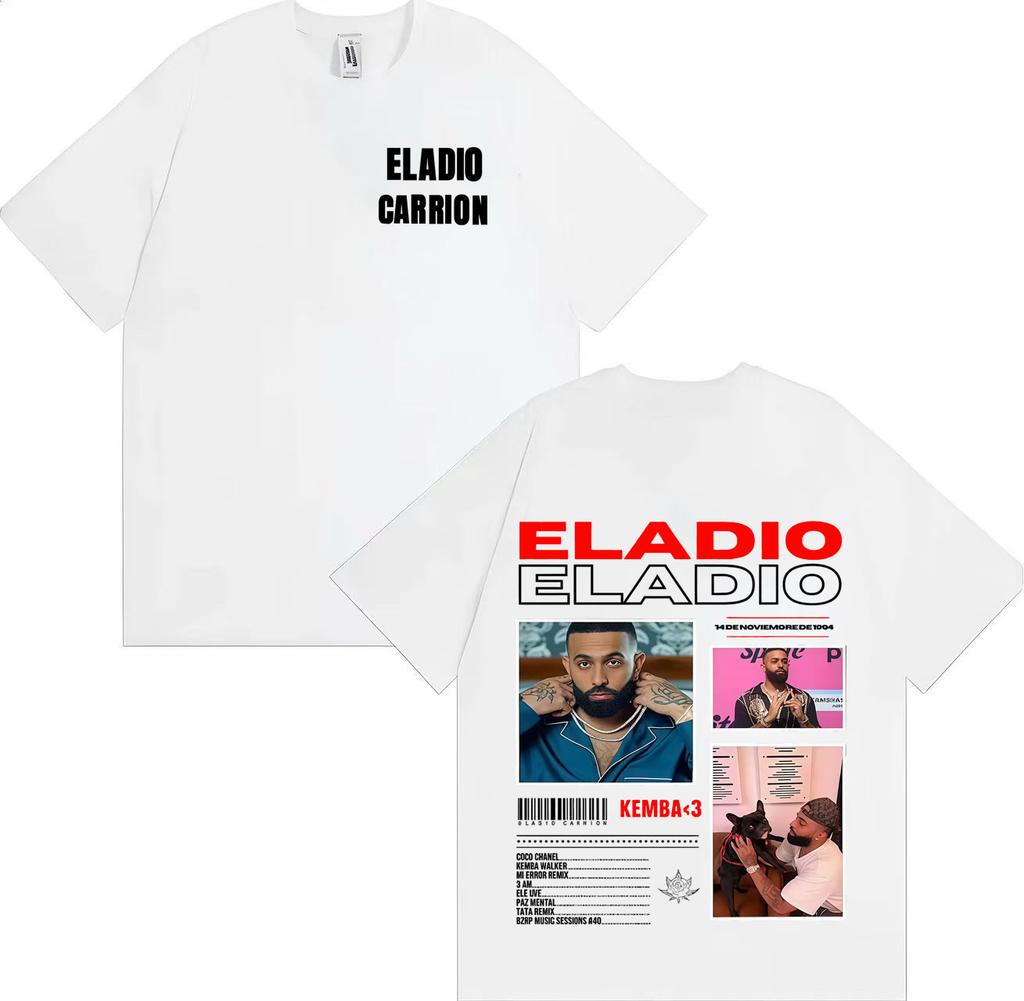 Rapper Eladio Carrion New Album Cover Print Harajuku Short Sleeve T Shirt Hipster Mens Tee Shirt Oversized Casual Tops Fans Gift
