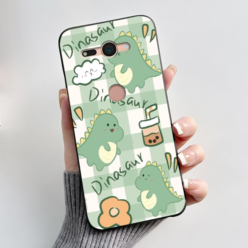 Per Sony Xperia XZ2 Compact H8324 H8314 Custodia Estetica Moda Gatto Carino Cartone Animato Antiurto Nero Silicone Morbido Sottile Cover Posteriore