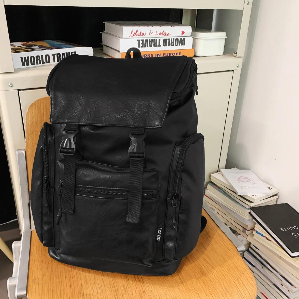 Casual Lightweight Backpack: Japanese-Korean Trendy Flip-Top Double-Shoulder Bag, Unisex Schoolbag with Large Capacity for Commu