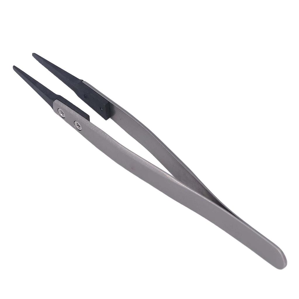 Round Elbow Tweezers Antistatic Tweezers with Interchangeable Plastic Tip for Electronic Repair