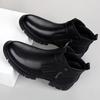 Fashion Genuine Leather Casual Shoe for Men British Style Short Boots Side Zipper High-Top Shoes Man Classic Chelsea Ankle Boots