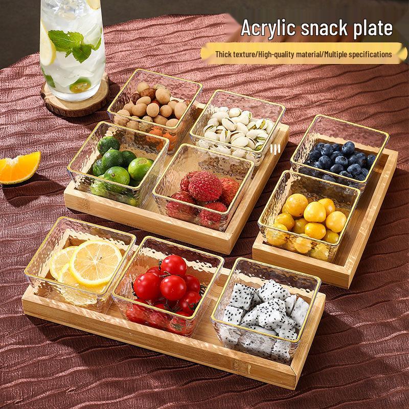 Acrylic Divided Fruit & Snack Plate Set for Restaurants