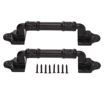 2PCS Door Handle Heavy Duty Smooth Surface Black Flexible Door Levers for Warehouse Door Sliding