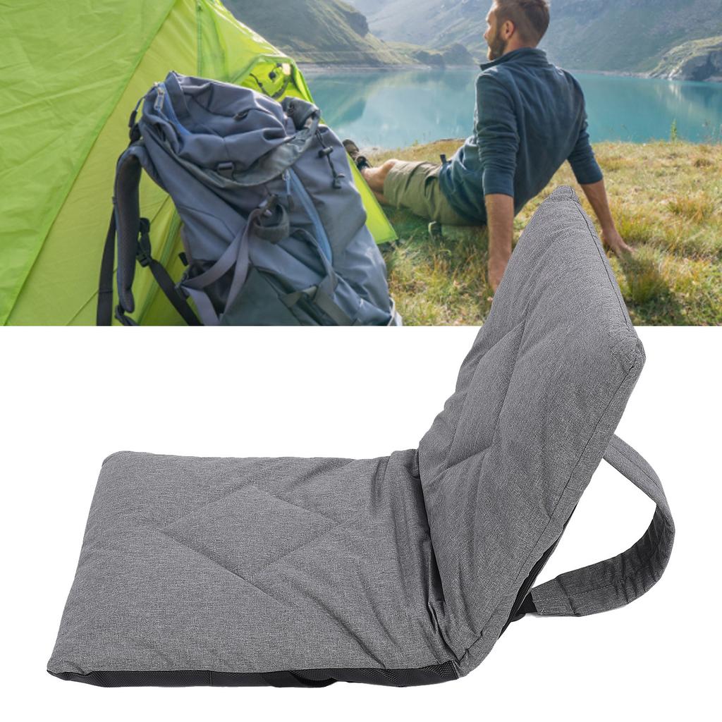 Foldable St Cushion, Portable Camping Outdoor Chair Cushion with Backrest, Sturdy Metal Frame and Shoulder Straps, Comfortable Sting for Hi