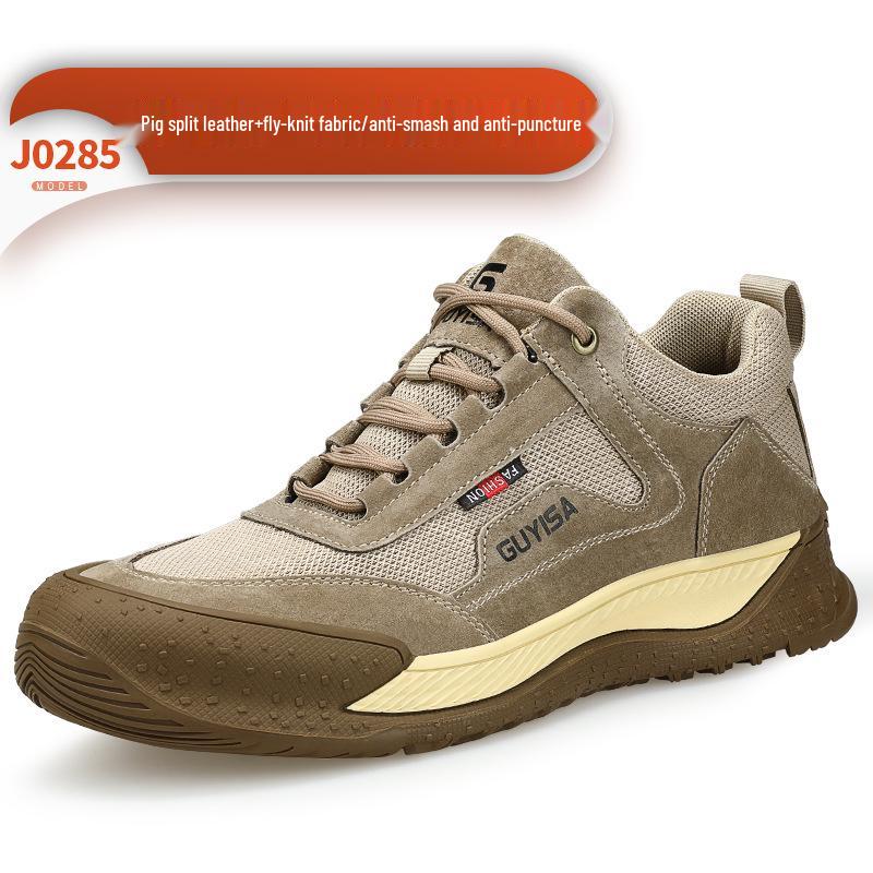 Pánská bezpečnostní obuv s ocelovou špičkou: Prodyšné, Snadné nazouvání/vyzouvání, Proti nárazu, Proti propíchnutí, Proti jiskrám; Ideální pro stavebnictví a svařování.