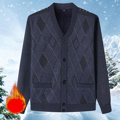 Autumn Winter Fathers' Clothes Men's Casual Cardigan Jacket V-neck Sweater Men's Clothes Button Knit Cardigans Mens Knitting Sweaters Outwear