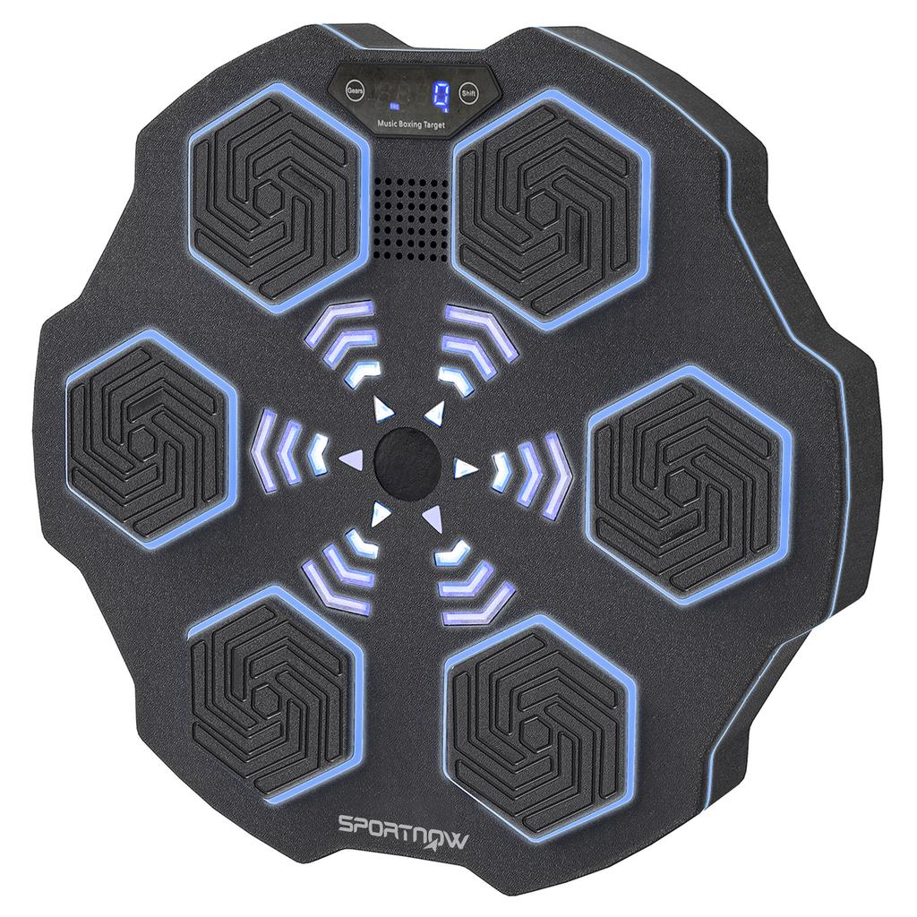 Music Boxing Machine, Bluetooth Boxing Device, Wall Mounting, 9 Speeds and Modes, LED Lights, Black