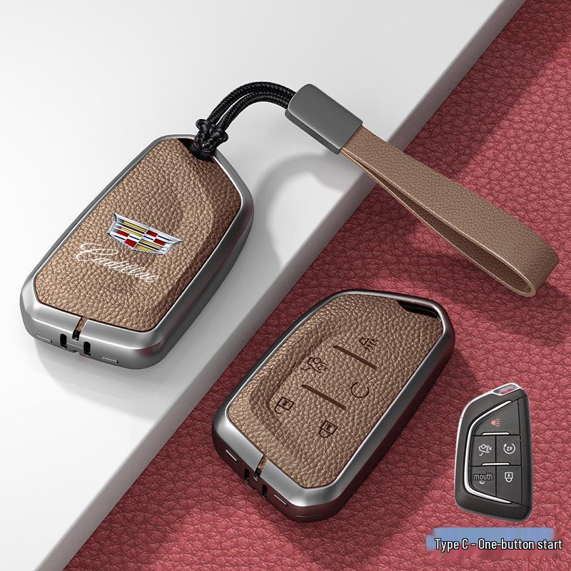 Lädernyckelskydd för Cadillac XT5/CT6/XT4/XTS och ATSL – Unisexdesign med spänne