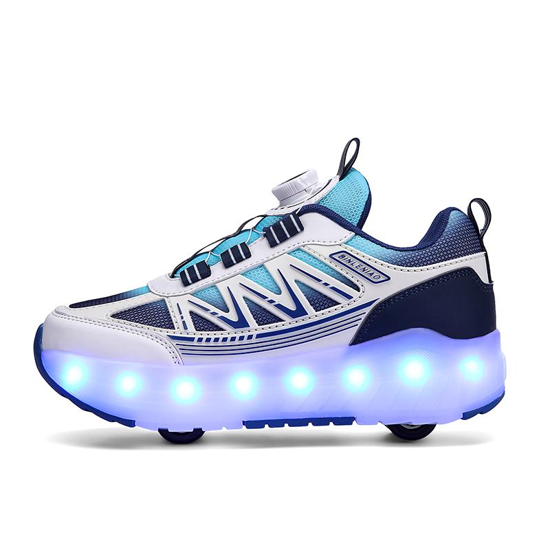 Children's Heely Shoes Four-wheel Summer Boys Luminous Detachable Girls Students with Wheels Sports Shoes