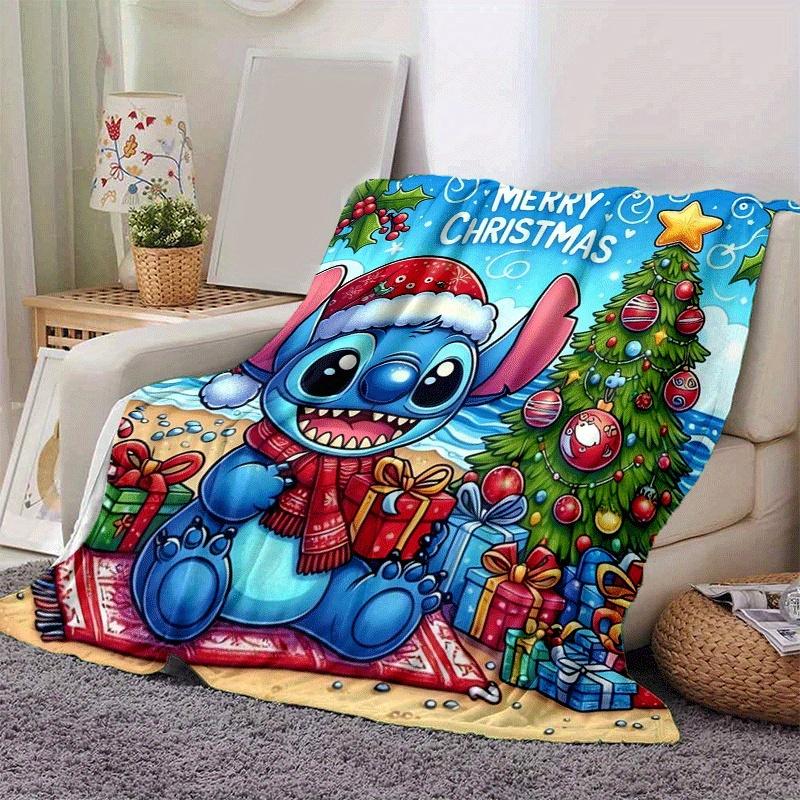 1pc Stitch Printing Blanket - Soft, All-Season Throw for Office Blanket,Personalized Gift with Adorable Cartoon Design