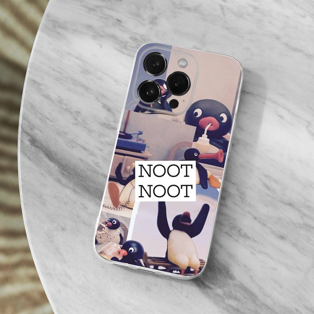 Cute Animal P-Pingu Penguin Case For iPhone Max,13,XR,SE,12,15,Pro,17,Plus,11,14,16,X,XS,Mini Transparent Soft Cover