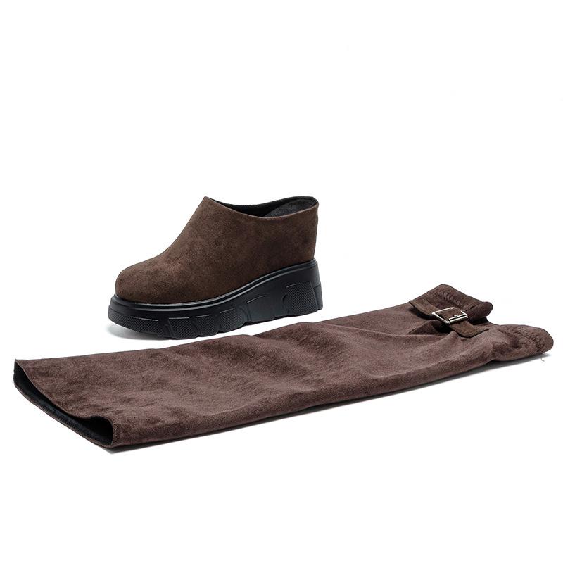 Two-wear sleeve high boots design sense niche boots 2025 autumn and winter removable boots half tray women's shoes tide