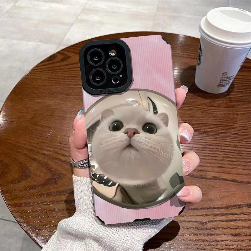 Etui na telefon Słodki Kot dla Iphone 14 Pro Max 11 13 12 Ochrona aparatu Odporna na wstrząsy silikonowa obudowa dla Iphone Xr Xs Max X 8 Plus 7 6