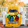 the little bus tayo printed throw blanket—lightweight,soft,warm;versatile blanket for all seasons—perfect as &air-conditioning throw,nap blanket