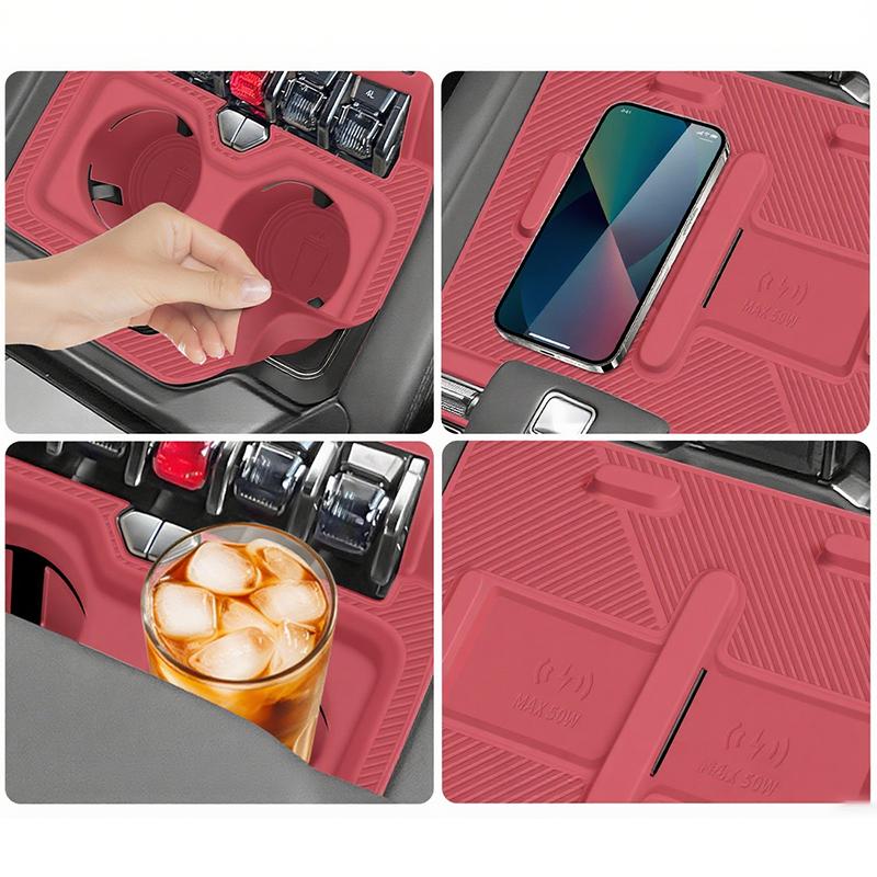 Central Control Gear Shift Panel Silicone For BYD Leopard 8 Denza B8 2025+ Wireless Charging Pad Cover Trim Car Accessories