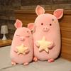 45~80Cm Holding A Star Plush Pink Pig Standing Toy Stuffed Squishy Cute Cartoon Animal Fantastic Plushie Birthday Present