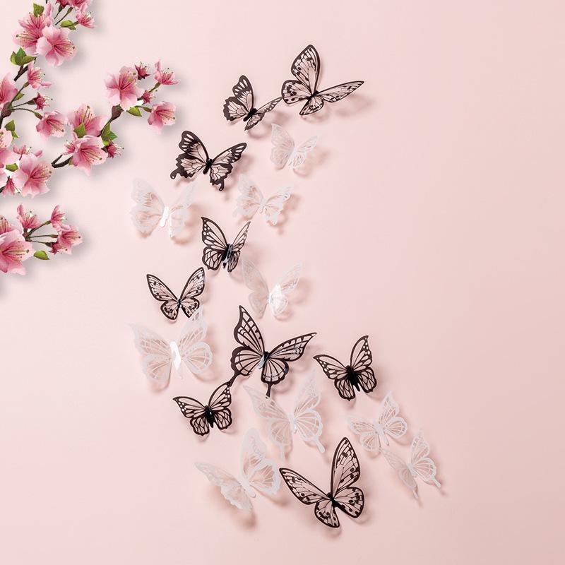 3D Butterfly Wall Stickers - High-End Single-Layer PVC Home Decoration Accessories