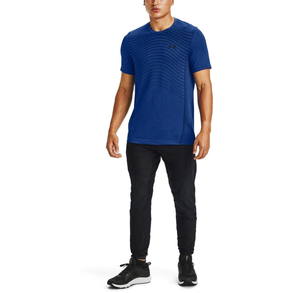Under Armour Training Slim Fit Crew Neck Short Sleeve T-Shirt Men Tops Blue 1351450-400