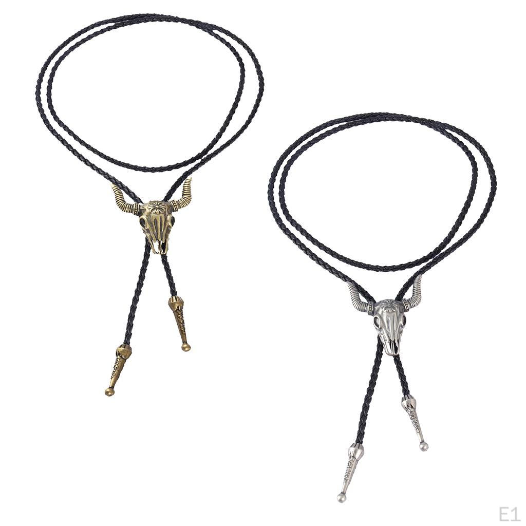 Charm Pendant Bolo Tie Western Cowboy Rodeo Leather