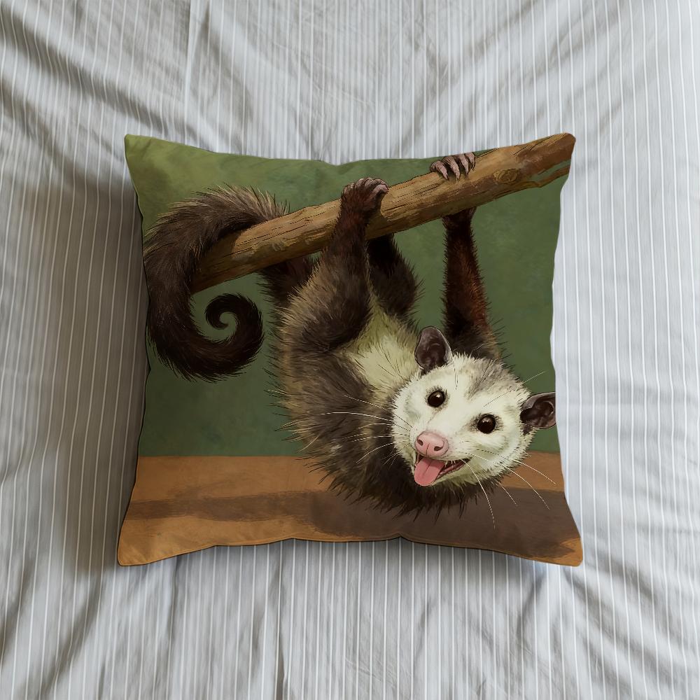 Cushion Cover Soft Case Sofa Living Room Home Modern Comfortable Office Print Decor Opossum Protective Pillow