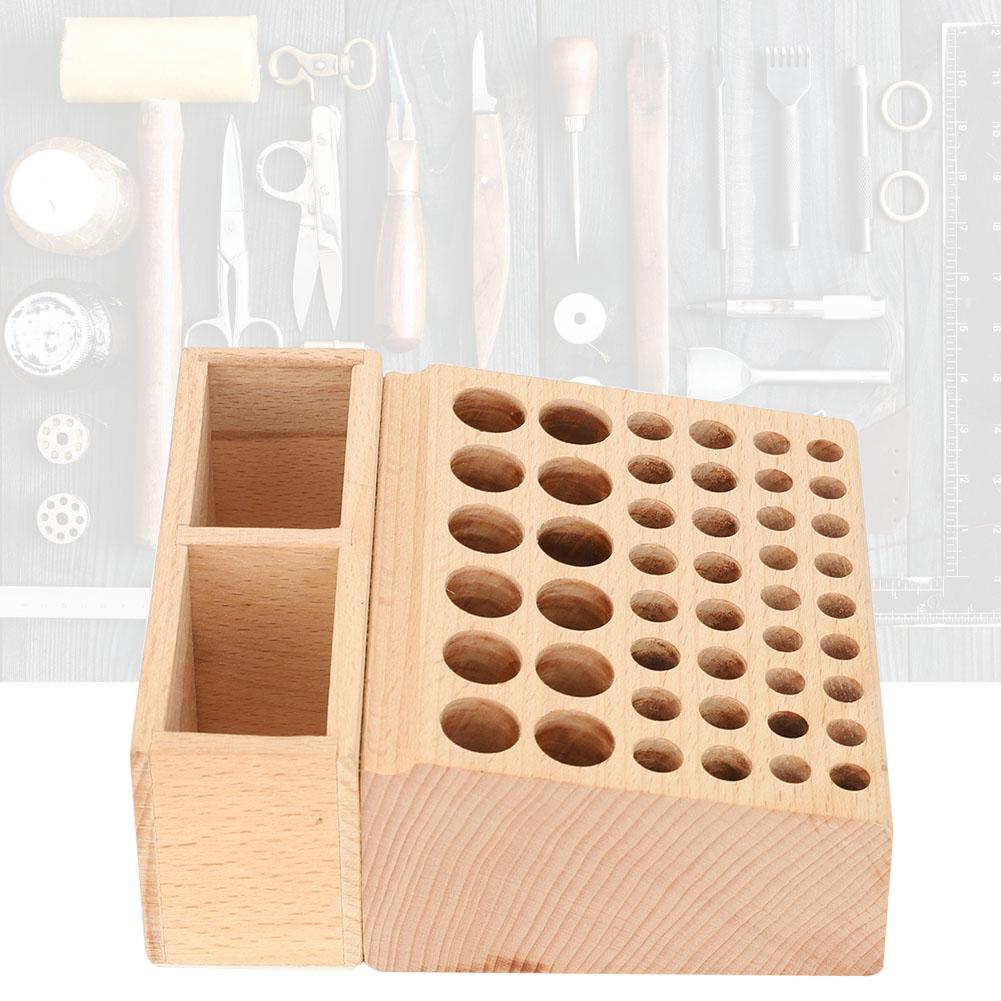 48 Holes Storage Rack Leather Craft Tool Holder Box Leather DIY Tool Holder Case  Less Than Br More Than (48 Holes Rack