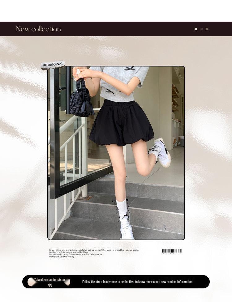 Koreanischer Stil High-Waist Schwarze Weitbein-Shorts für Damen - Sommer 2024