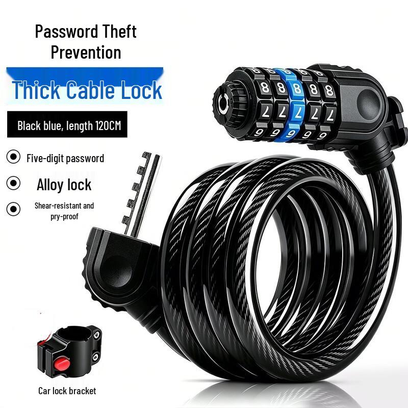 Lishi Bicycle Cable Lock with Bracket