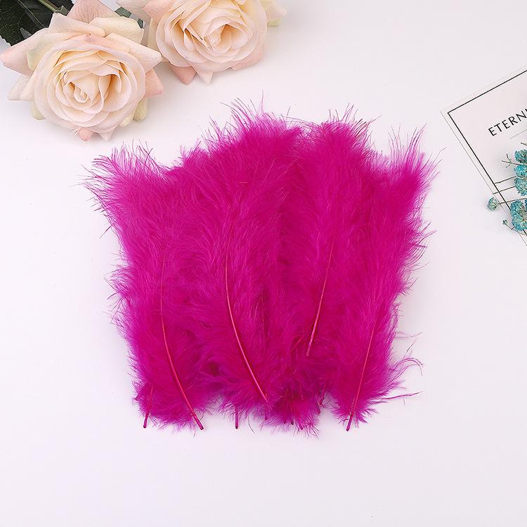 50Pcs Cross-Border Turkey Hairy Tail Plush Feather Colored Feather Dream Catcher Feather Light Bobo Ball Feather