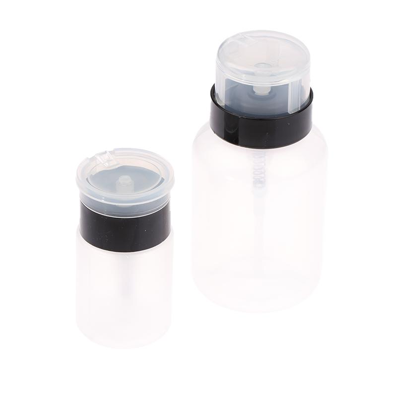 1Pc 60/200Ml Empty Press Nail Bottle Pump Dispenser Plastic Polish Portable Liquid Makeup Remover Cleaner Manicure Tool