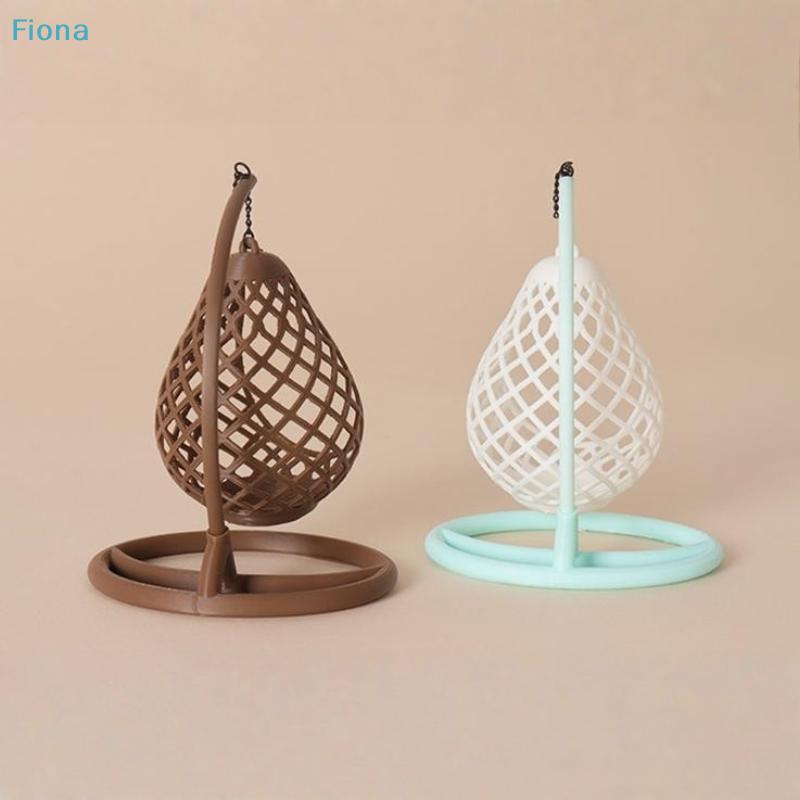 1:12 Scale Mini Hanging Swing Chair,Dollhouse Wicker Egg Hammock, Miniature Furniture for Doll House Decor