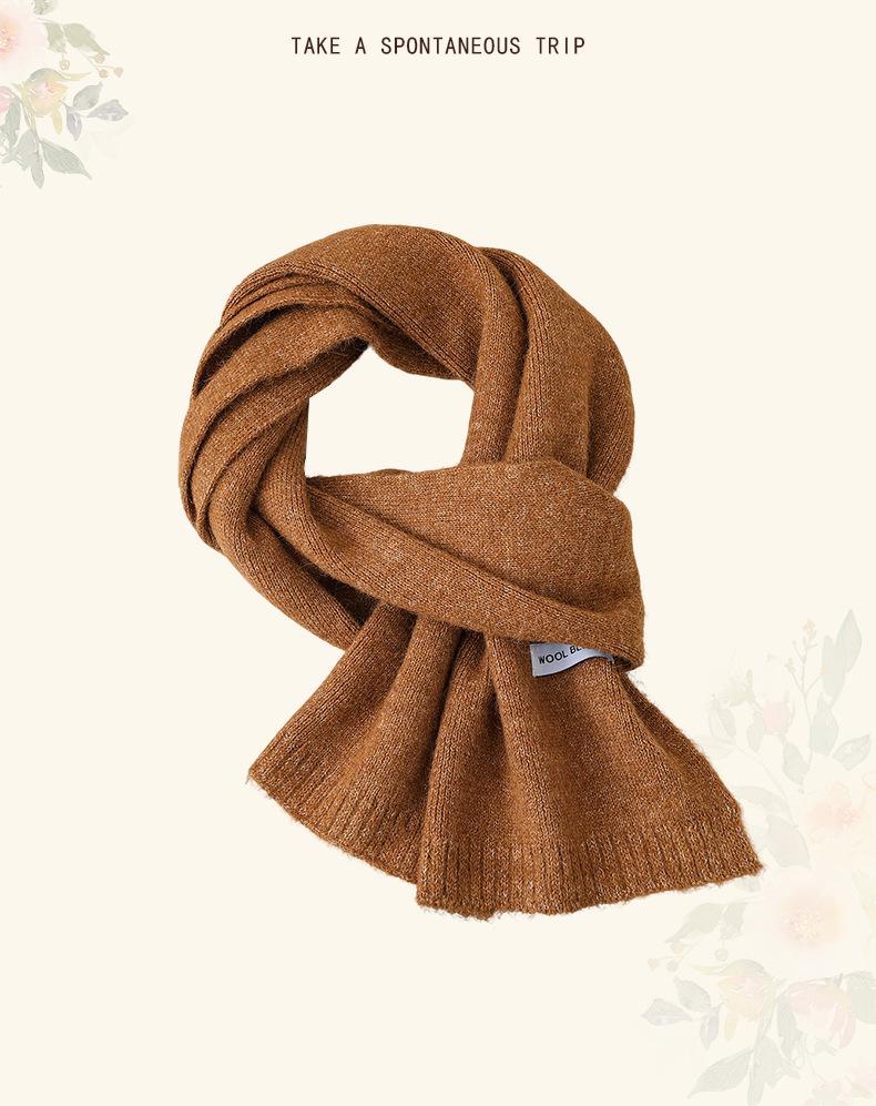 Hiver 2025 Écharpe Rouge en Laine Tricotée Haut de Gamme pour Femmes Style Coréen