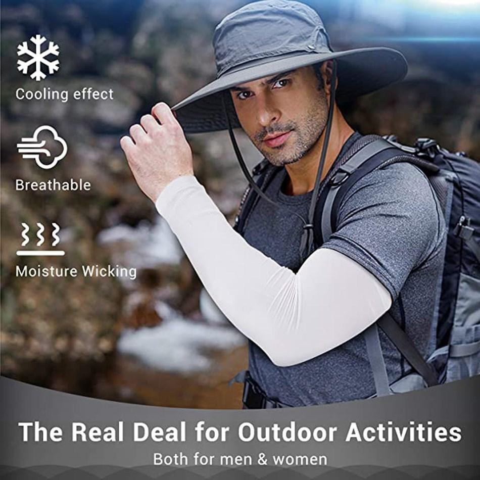 2PCS Sports Arm Compression Sleeve Basketball Cycling Arm Warmer Summer Running UV Protection Volleyball Sunscreen