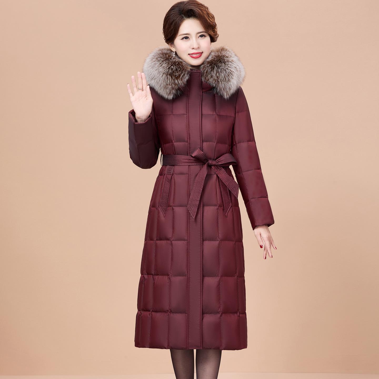 

Зимняя приталенная пуховая куртка с меховым воротником для женщин - 2025 Стильный и утолщенный дизайн L (110-120 lbs)