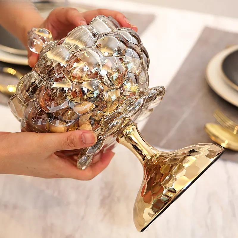 Glas-Vorratsglas mit Deckel Tee-Kaffee-Dosen Snack-Süßigkeiten-Gläser Metallbasis Einfache Hausküche Lebensmittel-Aufbewahrungsbehälter Küchenartikel