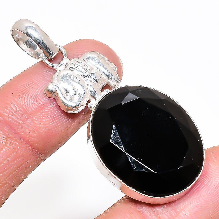 Натуральный черный шпинель Ювелирный кулон из стерлингового серебра 925 пробы 2,13  AP-14038