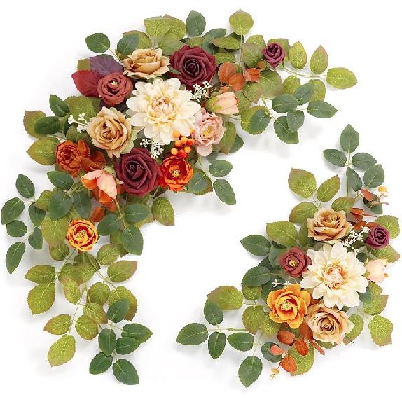 WEIERYUE(Pack of 2 Artificial Flowers Decorations, Wedding Flowers, Wedding, Banquet, Party, Reception Entrance Welcome Sign and Background