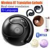AI Translator Earbuds Real-Time Translators Headphones 70+ Languages Voice Translator Wireless Bluetooth Earphones For Travel