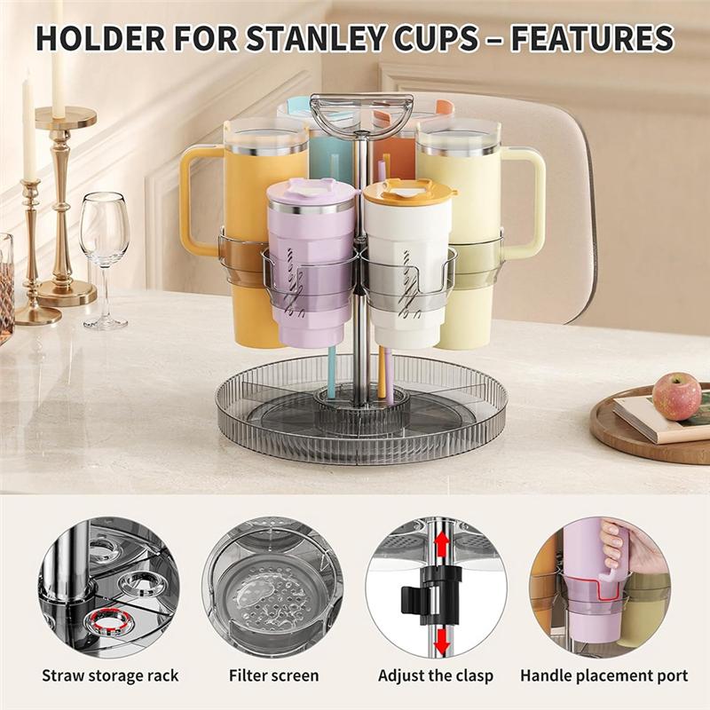 

A95I-Rotating Water Bottle Organizer For Stanley Cup 20/30/40 Oz, Tumbler Holder In For Kitchen Cabinet Storage