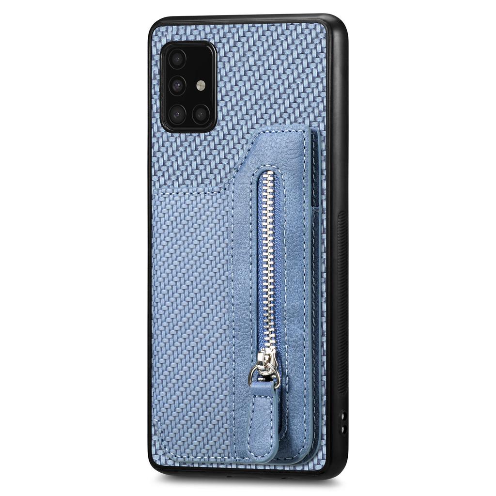 For Samsung Galaxy A51 5G SM-A516 Case Leather+PC+TPU Zipper Wallet Phone Shell