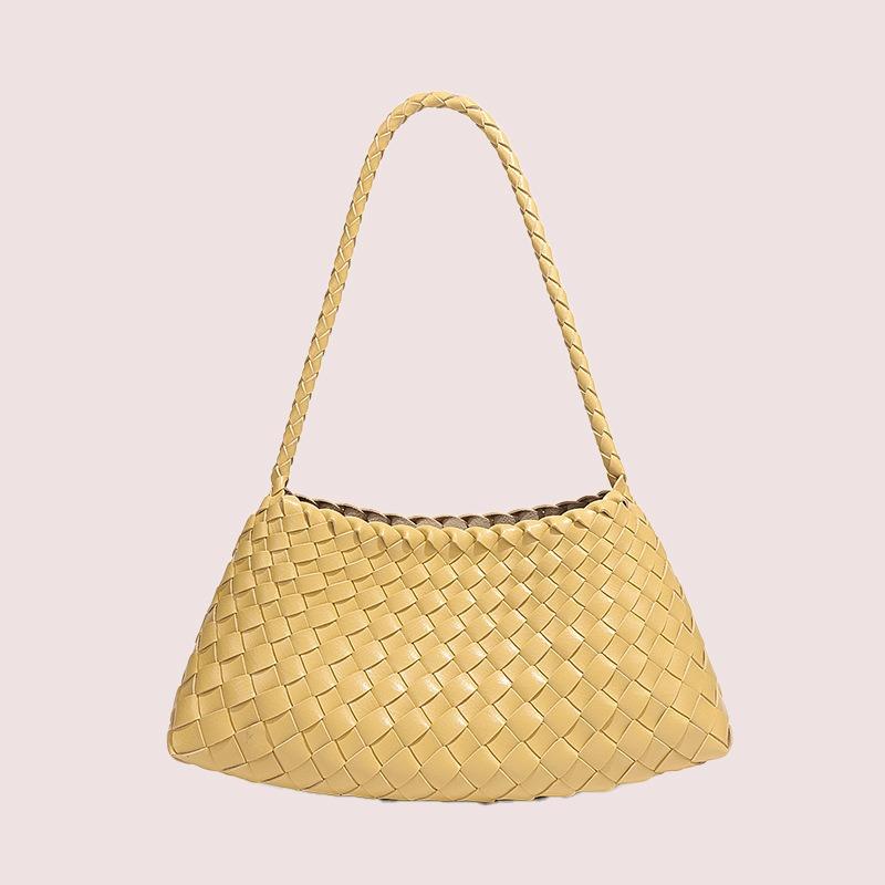 Borsa a tracolla coreana vera tessuta a mano da donna, nuova, versatile, portatile, a spalla, con lettere, borsa a mano, borsa da donna