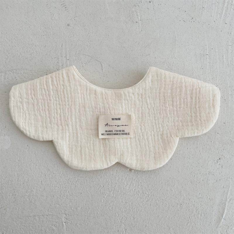 Pure Cotton Korean-Style Baby Drool Bib - Lightweight, Absorbent, Anti-Spit Up, Petal Design