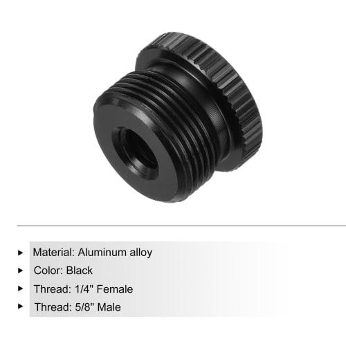 uxcell Microphone Stand Adapter, Female 1/4 Inch to Male 5/8 Inch Aluminum Alloy Microphone Screw Adapter for Microphone Tripod Stand, Black, 1 Piece
