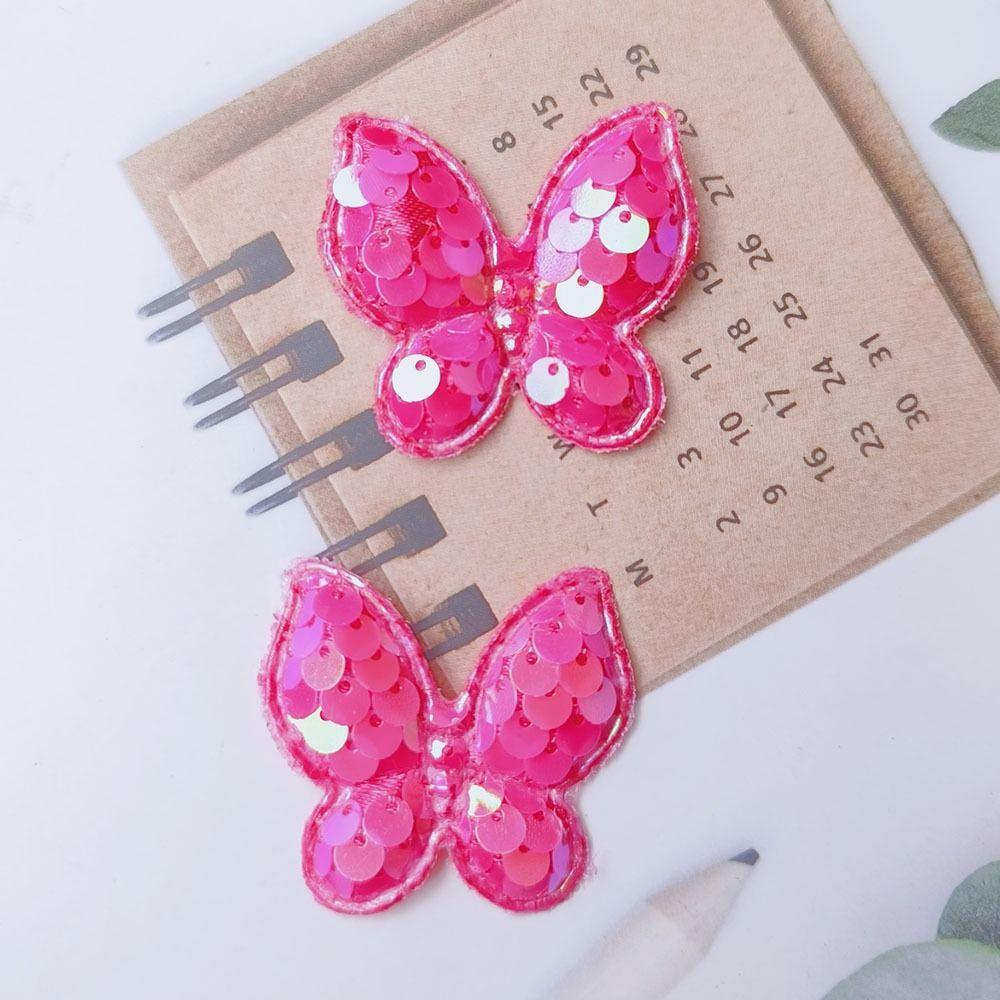 20Pcs Sew On Glitter Sequins Butterfly Patches 40x35mm Clothes Patches  Hat Shoes Sewing