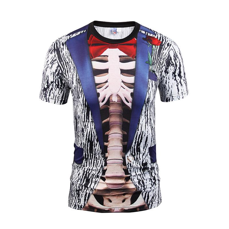 Faux 2 Pcs Blazers Tees Mens Summer T Shirts Men Streetwear 3D Print T Shirt Fashion O Neck Short Sleeve Tops